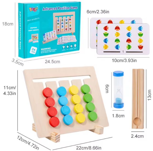 Four Color Advanced Position Game Wooden Puzzle