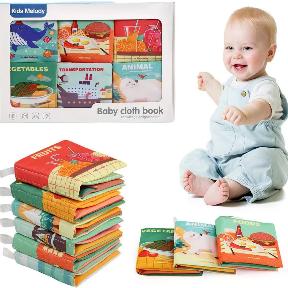 Crinkle Cloth Books for Babies (Set of 6 Book)