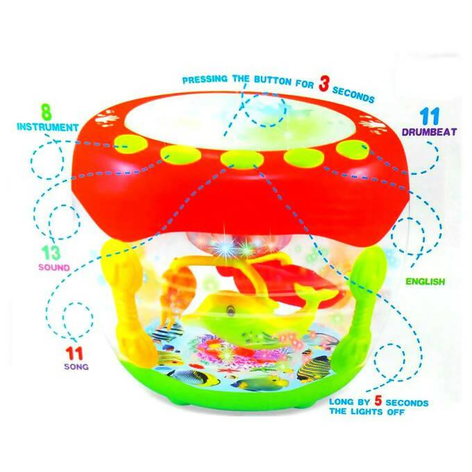 Musical Flash Drum With Lights And Nursery Rhymes