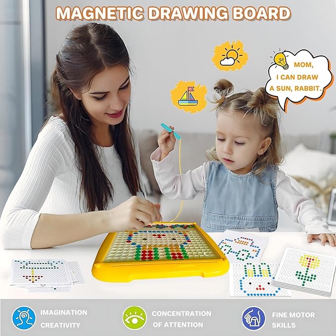 2-IN-1 Magnetic Dot Drawing Board & Magnetic Maze