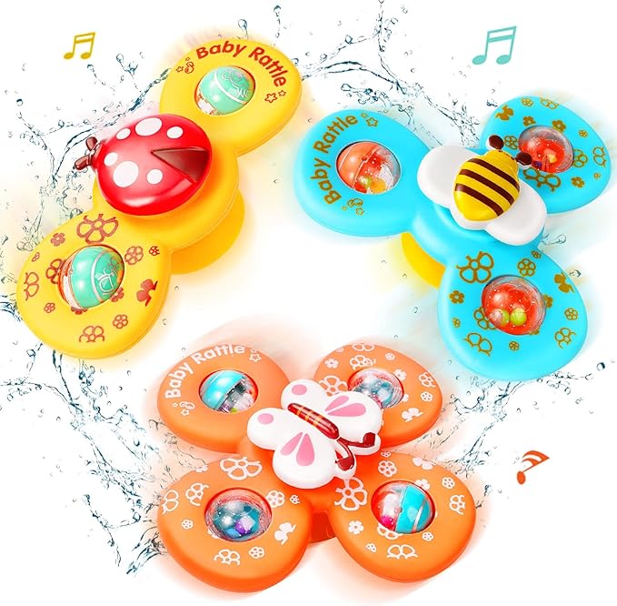 Rattle Spinners with Suction Cup – (Pack of 3)