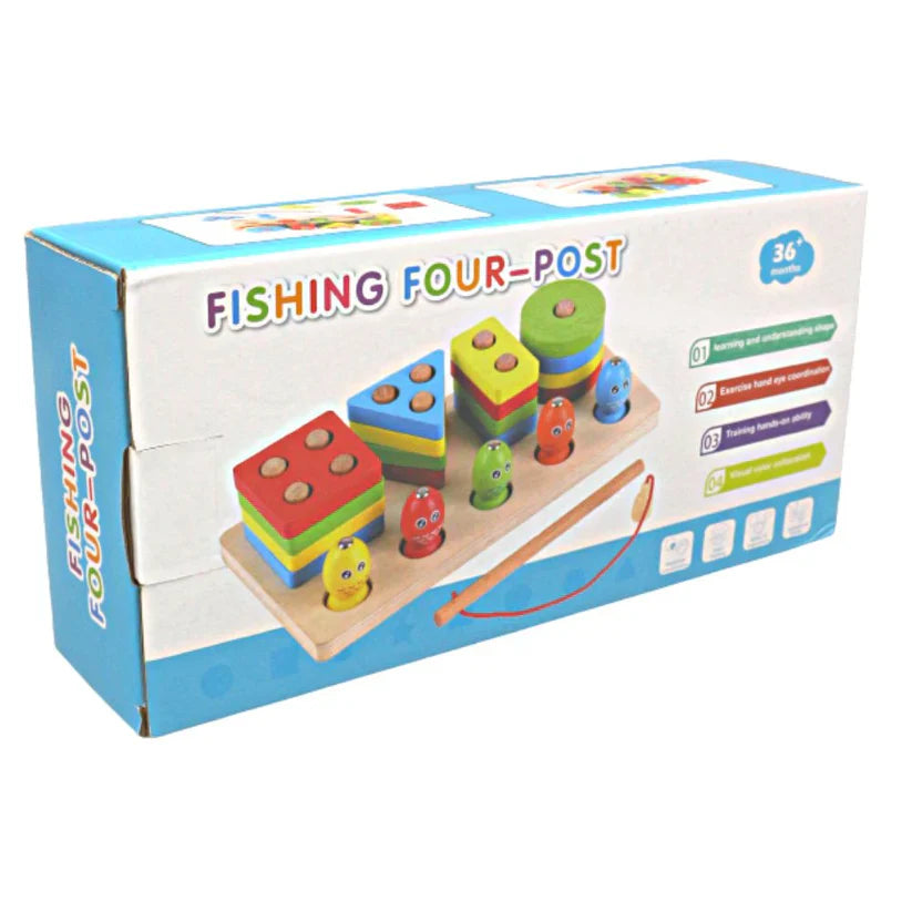 Fishing Four Post Wooden Toy