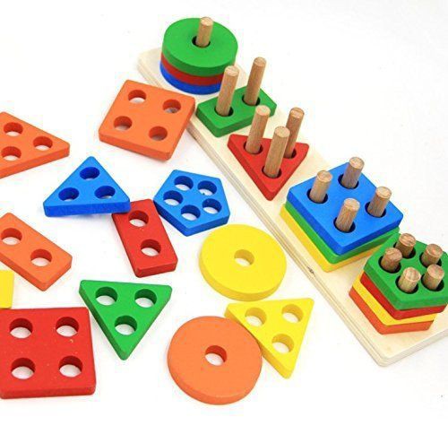 Wooden Geometric Stacking Toy