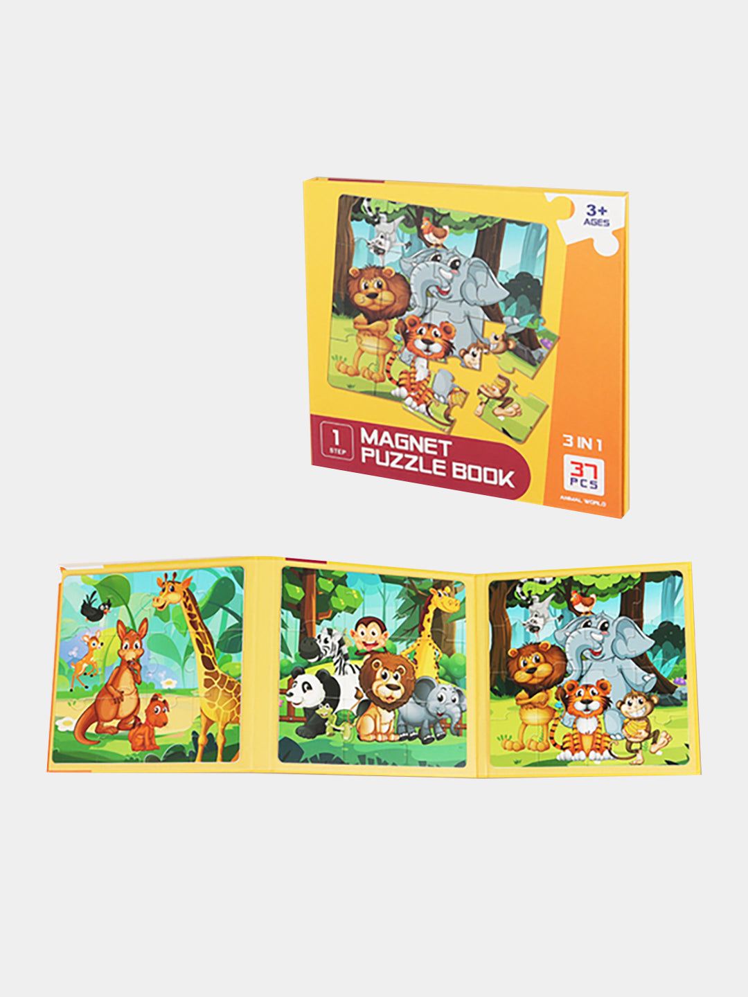 3-IN-1 Magnetic Puzzle Book - Level  1