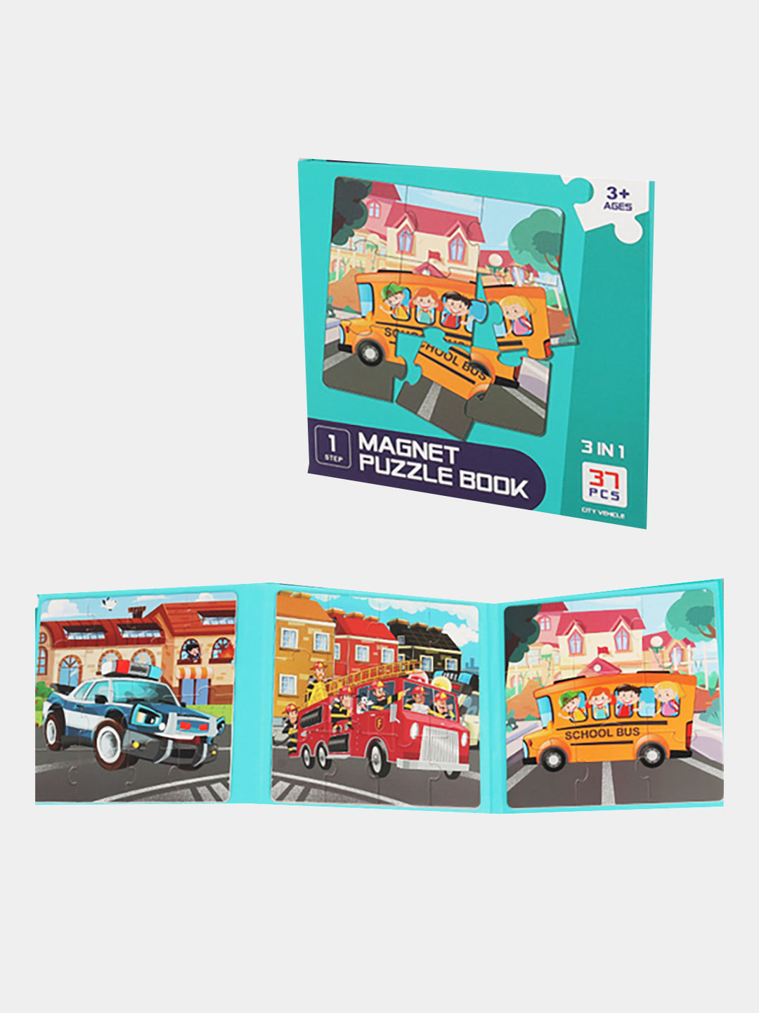 3-IN-1 Magnetic Puzzle Book - Level  1