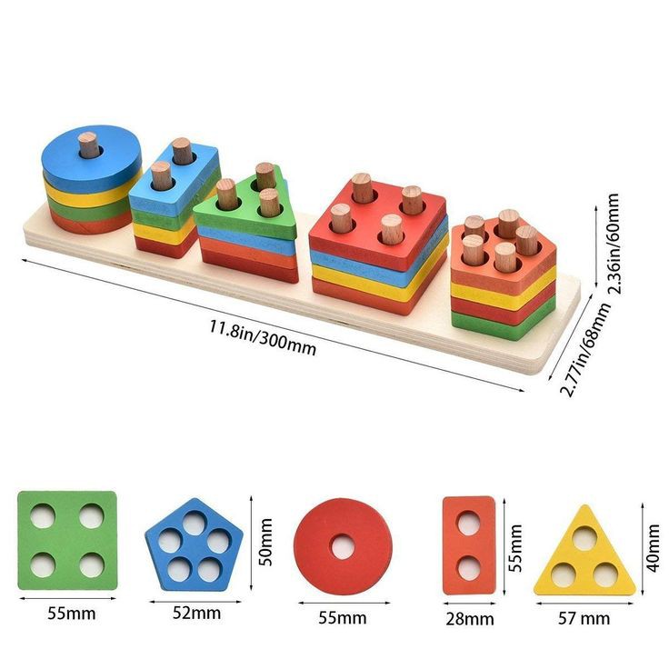 Wooden Geometric Stacking Toy