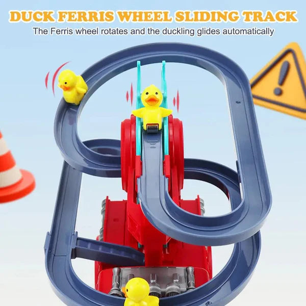 Firetruck With Ducks Swivel Slide