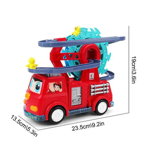 Firetruck With Ducks Swivel Slide