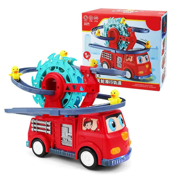 Firetruck With Ducks Swivel Slide