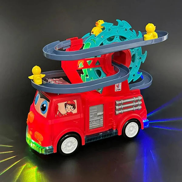 Firetruck With Ducks Swivel Slide