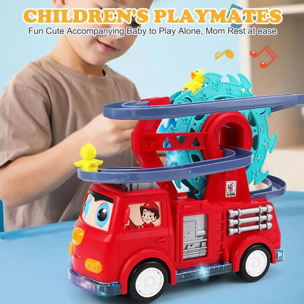 Firetruck With Ducks Swivel Slide