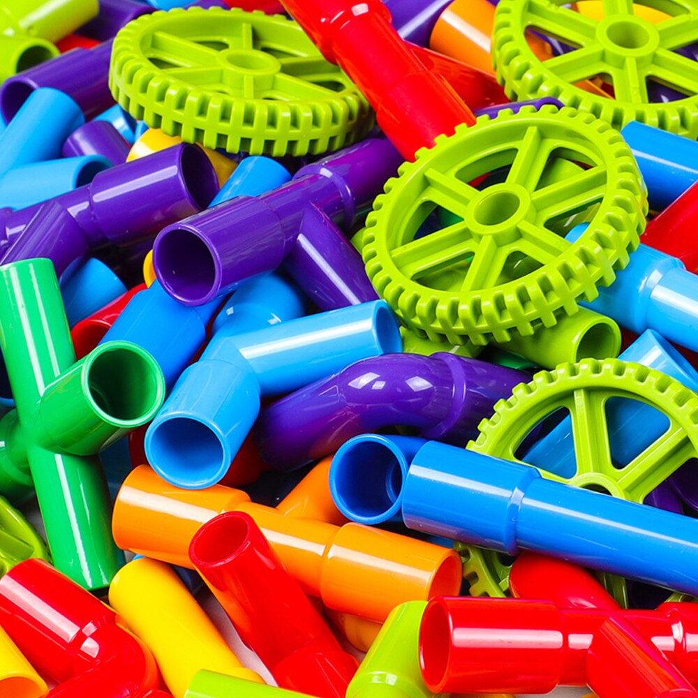 Pipe Building Blocks with Wheels - 40+ pcs